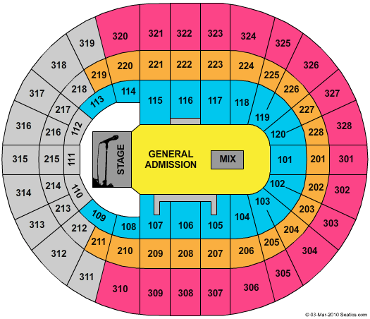 Canadian Tire Centre Nickelback Seating Chart